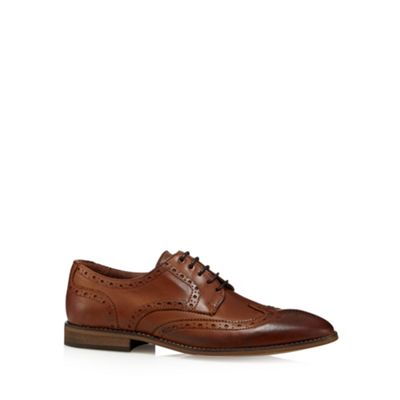 Designer tan leather lace up brogues